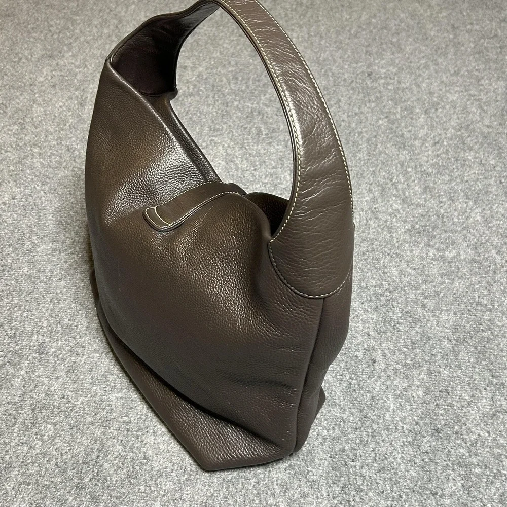 Dooney &‎ Bourke Hobo Bag Womens Large Brown Pebble Leather Shoulder Purse